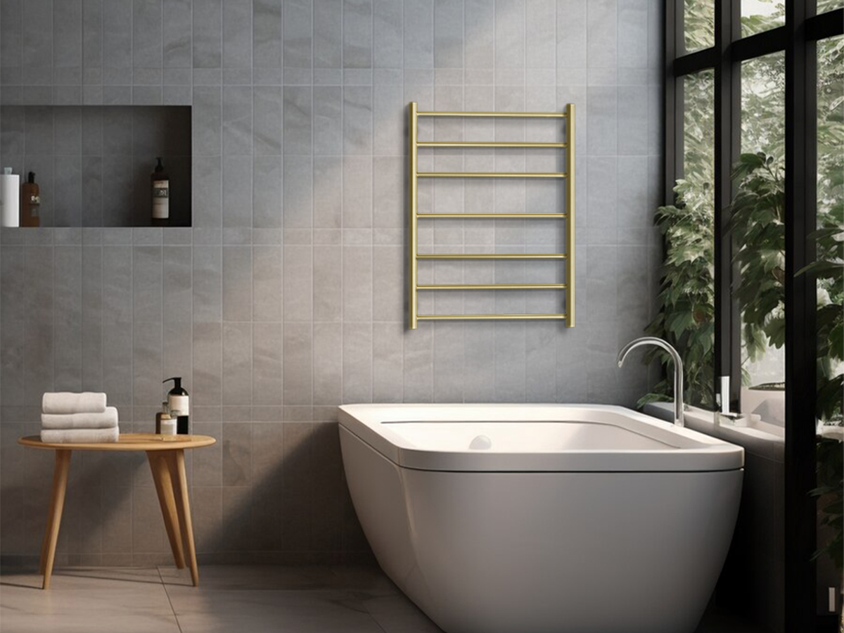 Nero Towel Rail in Brushed Gold