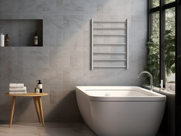 Nero Towel Rail in Brushed Nickel