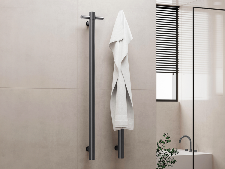 Nero Towel Rail in Gunmetal