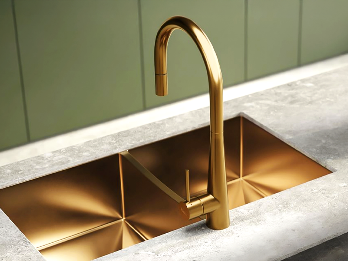 Oliveri Essente in Brushed Gold