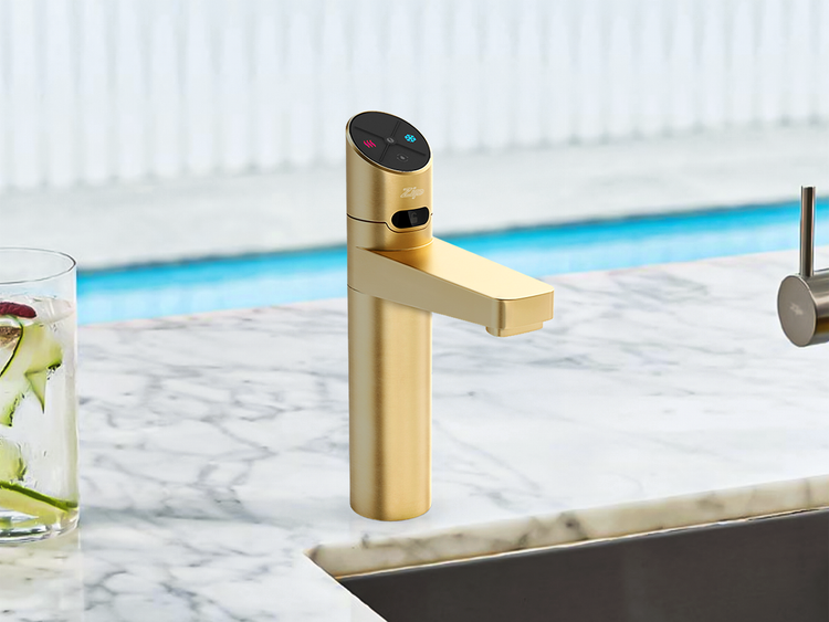 Zip Water Brushed Gold