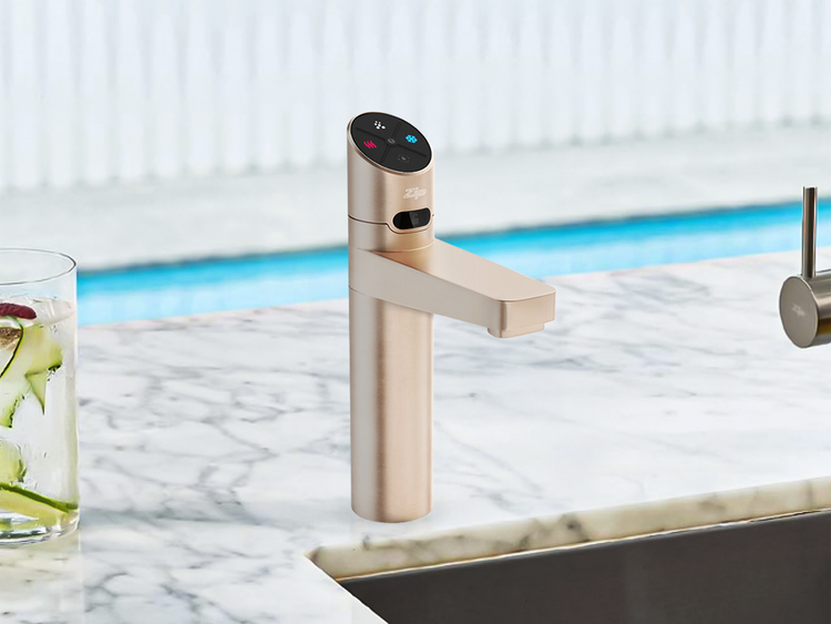 Zip Water Brushed Rose Gold