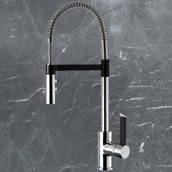 Methven Culinary Gaston Sink Mixer Pull Down Chrome and Black