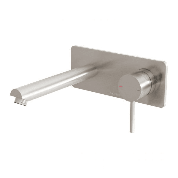 Phoenix Pina Wall Basin / Bath Mixer Set 180mm (Trim Kit Only) Brushed Nickel