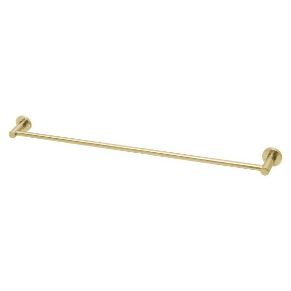 Phoenix Radii Single Towel Rail 800mm Round Plate Brushed Gold
