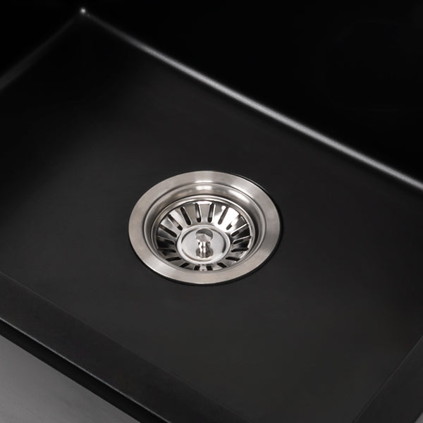 Alma Donald 560x445 Black Granite Square Single Bowl Sink