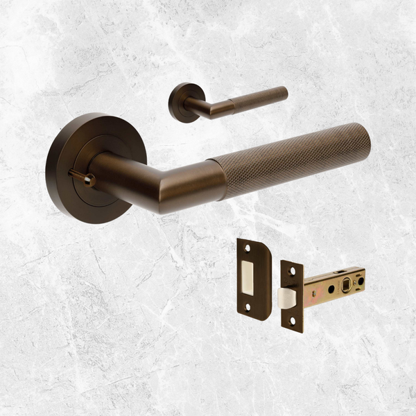 Zanda Vertex Integrated Privacy Lever Handle Ember Bronze