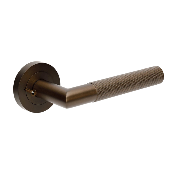 Zanda Vertex Integrated Privacy Lever Handle Ember Bronze