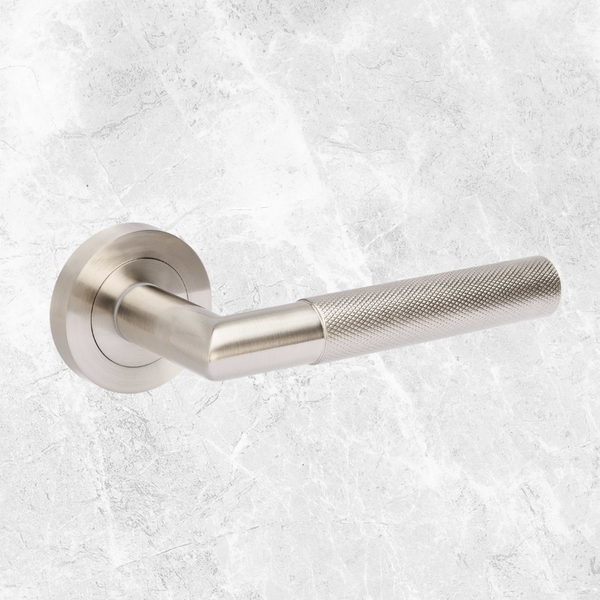 Zanda Vertex Lever Handle Entrance Set Key/Turn Brushed Nickel