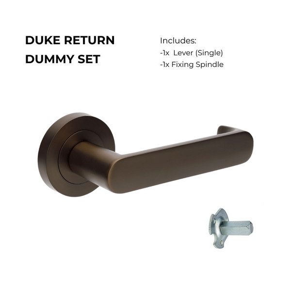 Zanda Duke Return Dummy Lever Set Door Handle Ember Bronze