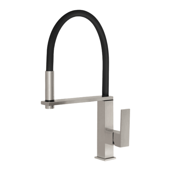 Phoenix Vezz Flexible Hose Sink Mixer Square 210mm Brushed Nickel