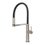 Blix Flexible Hose Brushed Nickel Sink Mixer Round