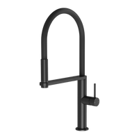 Phoenix Blix Flexible Hose Matte Black Sink Mixer Round Lead Free