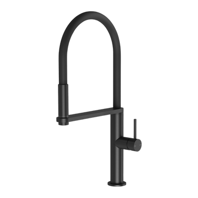 Phoenix Blix Flexible Hose Matte Black Sink Mixer Round