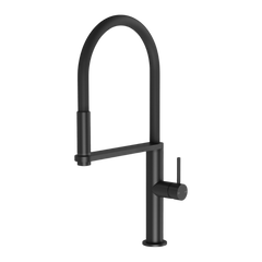 Phoenix Blix Flexible Hose Matte Black Sink Mixer Round Lead Free