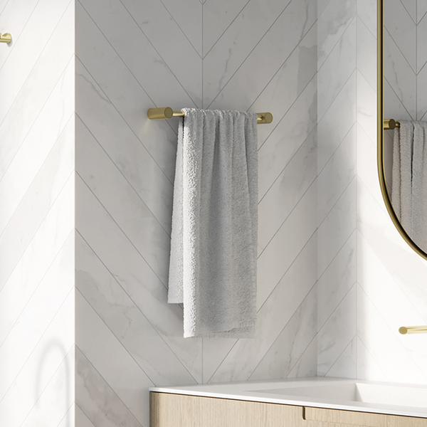 Phoenix Vivid Slimline Hand Towel Rail 350mm Brushed Gold