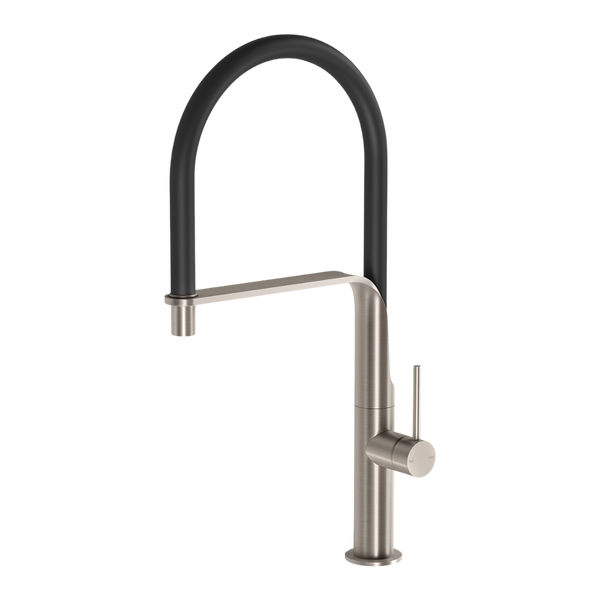 Phoenix Vido Flexible Hose Sink Mixer Brushed Nickel Lead Free