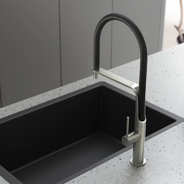 Phoenix Vido Flexible Hose Sink Mixer Brushed Nickel Lead Free