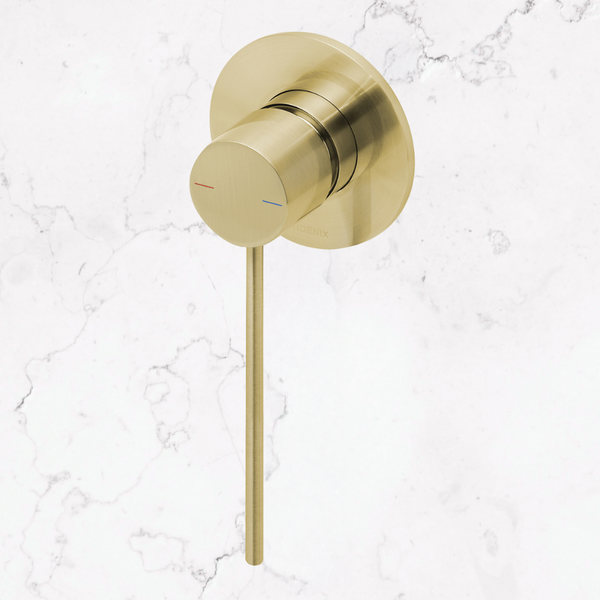 Phoenix Vivid Slimline SwitchMix Shower / Wall Mixer with Extended Lever (Complete Kit) Brushed Gold