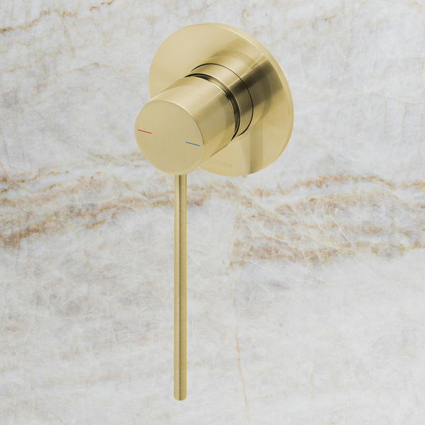 Phoenix Vivid Slimline SwitchMix Shower / Wall Mixer with Extended Lever (Complete Kit) Brushed Gold