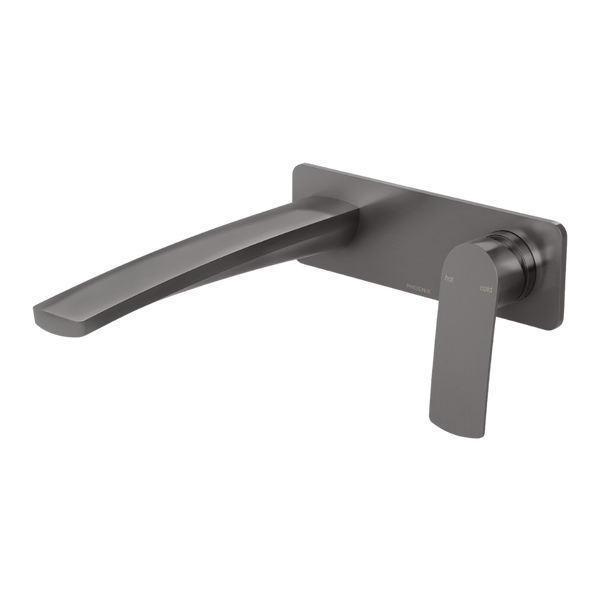 Phoenix Mekko SwitchMix Wall Basin/Bath Mixer Set 200mm (Complete Kit) Brushed Carbon Lead Free