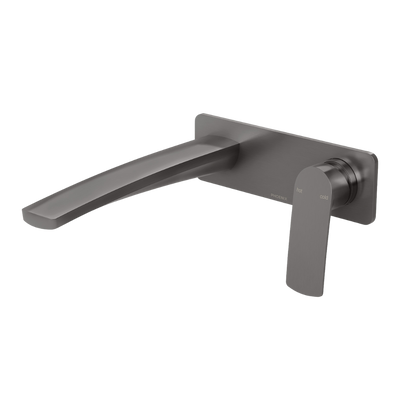 Phoenix Mekko SwitchMix Wall Basin/Bath Mixer Set 200mm (Fit-Off Kit) Lead Free Brushed Carbon