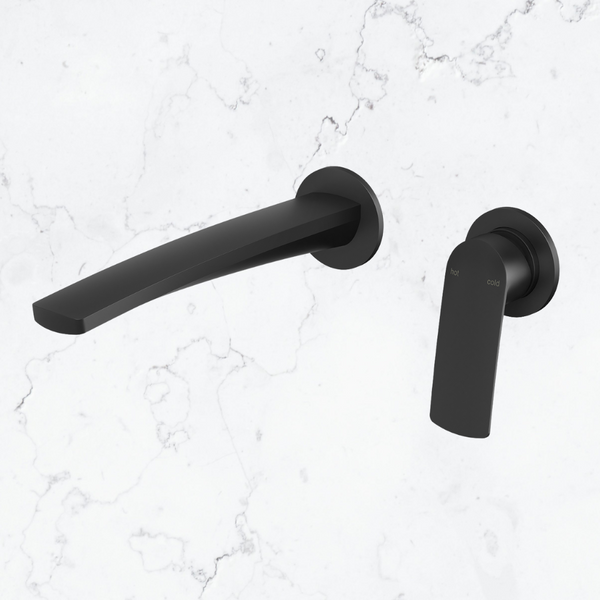 Phoenix Mekko SwitchMix Wall Basin / Bath Mixer Set 200mm Round Plates (Fit-Off Kit Only) Lead Free Matte Black