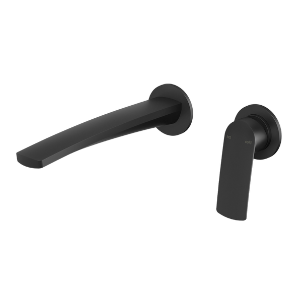 Phoenix Mekko SwitchMix Wall Basin / Bath Mixer Set 200mm Round Plates (Fit-Off Kit Only) Lead Free Matte Black
