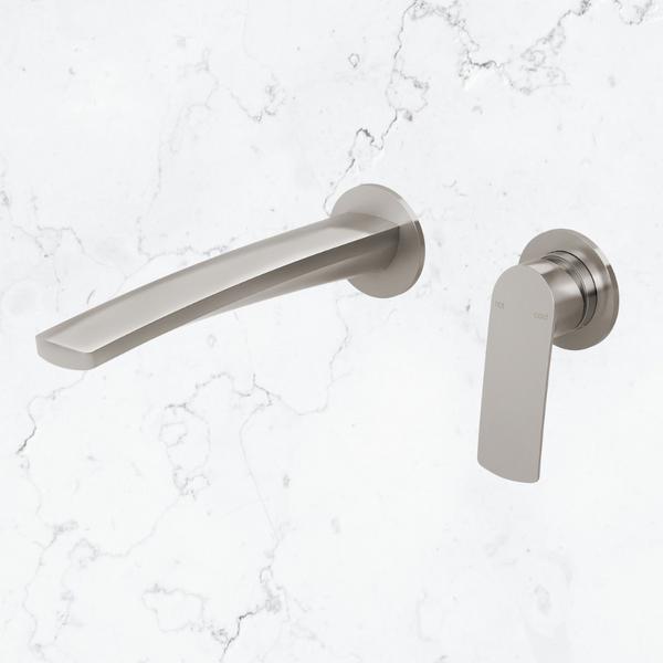 Phoenix Mekko SwitchMix Wall Basin / Bath Mixer Set 200mm Round Plates (Fit-Off Kit Only) Lead Free Brushed Nickel