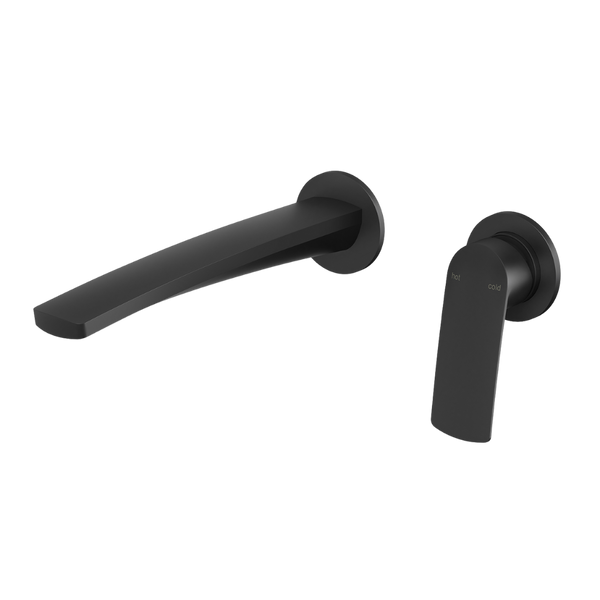 Phoenix Mekko SwitchMix Wall Basin / Bath Mixer Set 200mm Round Plates (Complete Kit) Lead Free Matte Black