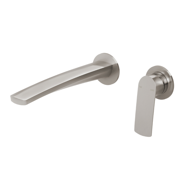 Phoenix Mekko SwitchMix Wall Basin / Bath Mixer Set 200mm Round Plates (Complete Kit) Lead Free Brushed Nickel