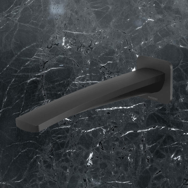 Phoenix Mekko Wall Bath Outlet 200mm Matte Black
