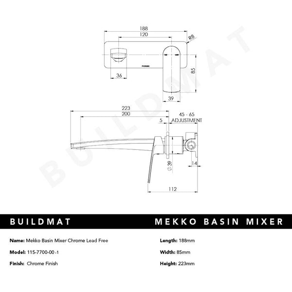 Phoenix Mekko Basin Mixer Chrome Lead Free