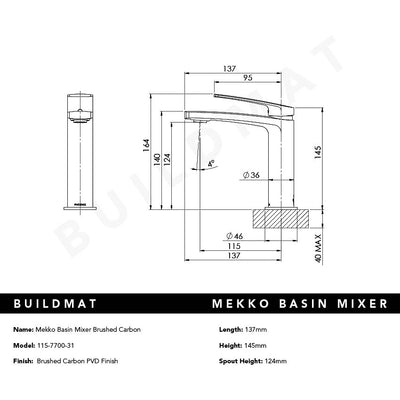 Mekko Basin Mixer Brushed Carbon