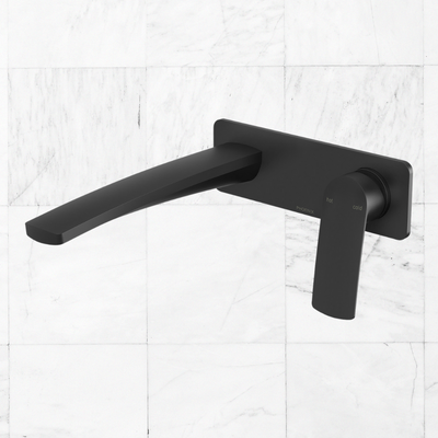 Mekko Wall Basin / Bath Mixer Set 200mm Matte Black