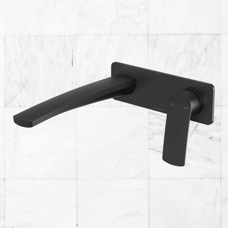 Mekko Wall Basin / Bath Mixer Set 200mm Matte Black