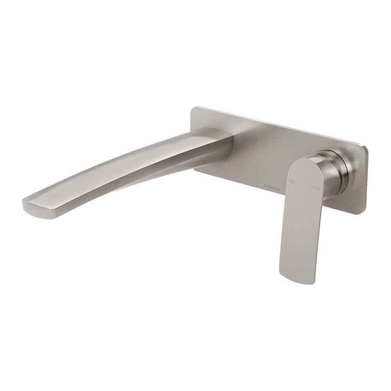 Mekko Wall Basin / Bath Mixer Set 200mm Brushed Nickel