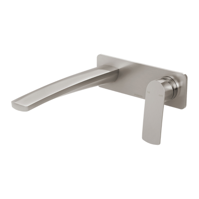 Mekko Wall Basin / Bath Mixer Set 200mm Brushed Nickel