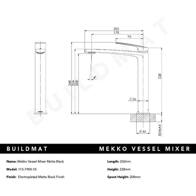 Mekko Vessel Mixer Matte Black