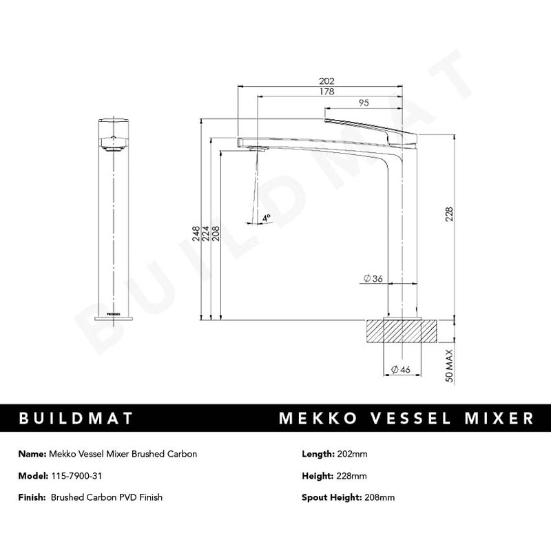 Mekko Vessel Mixer Brushed Carbon