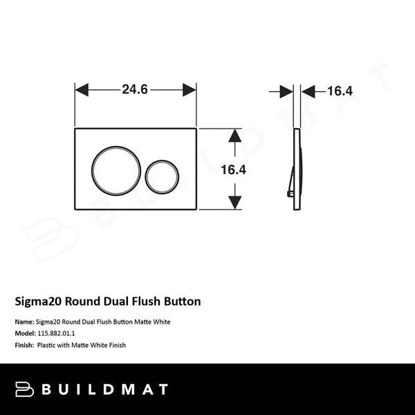Geberit Sigma 20 Round Dual Flush Button Matte White