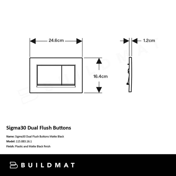 Geberit Sigma 30 Dual Flush Button Matte Black