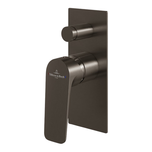 Villeroy & Boch O.Novo Style Rectangular Diverter Mixer Gunmetal (Trim Kit Only)