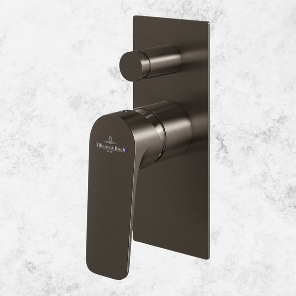 Villeroy & Boch O.Novo Style Rectangular Diverter Mixer Gunmetal (Trim Kit Only)