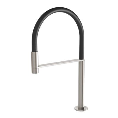 Axia Hob Sink Outlet Flexible Hose 230mm Brushed Nickel