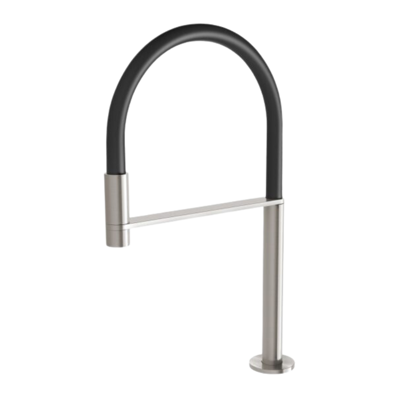 Axia Hob Sink Outlet Flexible Hose 230mm Brushed Nickel