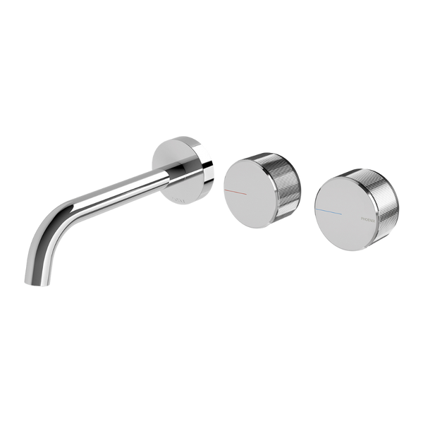 Phoenix Axia Wall Basin / Bath Curved Outlet Hostess Set 180mm Chrome
