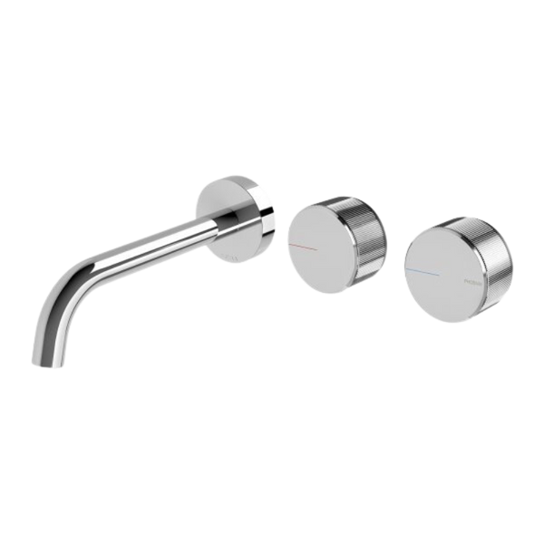 Phoenix Axia Wall Basin/Bath Curved Outlet Mixer Set 180mm  Chrome
