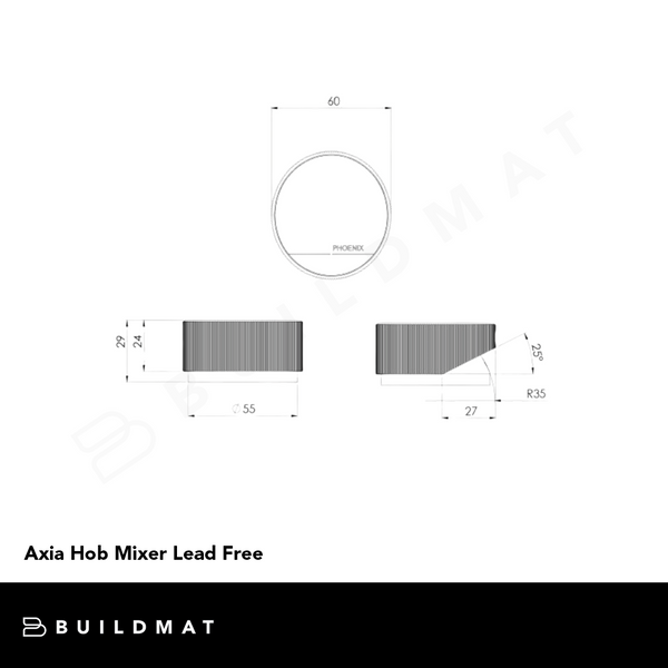 Phoenix Axia Hob Mixer Lead Free Brushed Nickel
