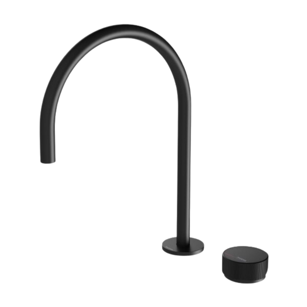 Phoenix Axia Hob Sink Mixer Set 220mm Gooseneck Matte Black